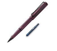 Lamy Safari Roll-Ink Scarlet - Bolígrafo clásico atemporal con mango ergonómico y ancho de trazo M, carcasa de plástico ASA resistente, incluye cartucho de tinta + cartucho extra