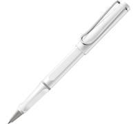 LAMY safari white - Bolígrafo roller con empuñadura ergonómica y ancho de trazo M - para una escritura larga y agradable - hecho de plástico robusto ASA - con recambio Rollerball LAMY M 63 en azul