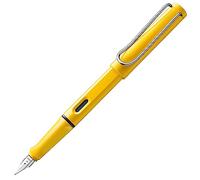 Lamy safari yellow - Pluma estilográfica con empuñadura ergonómica y plumín de acero pulido en tamaño M - ideal para cualquier escritura y caligrafía - incluye cartucho T 10 azul - Diestro