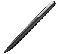 Lamy xevo black: bolígrafo equilibrado con mecanismo giratorio y ancho de trazo M; forma triangular con clip metálico; incluye recambio de gran capacidad M 16 en azul.