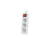 Lanberg Cable de extensión LANTERGE Curve 3 m 3x1,5 mm² 3 enchufes 230 V con disyuntor blanco cobre