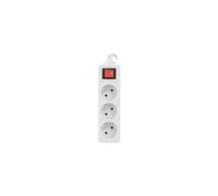 Lanberg 3M White LANTERGE Curve 3X 230V PL with Circuit Breaker, Full Copper