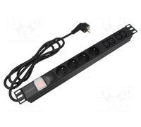 Regleta enchufes RACK PDU 1U 16A 4x230V PL PDU-04E04I-0200-BK