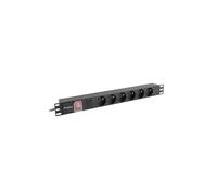 Lanberg PDU-06E-0200-BK unidad de distribución de energía conmutable - 6 salidas AC - Tipo E - 220-250V - 16A