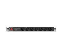 Lanberg PDU-PRO-07F-0200-BK unidad de distribución de energía (PDU) 6 salidas AC 1U Negro