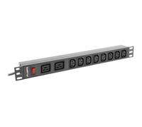 Lanberg Power Strip Pdu Rack (1U, 16A,2Xc19,8Xc13)