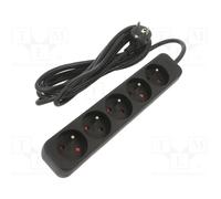 Lanberg Cable de extensión LANTER 3 m Negro 5X 230V Cobre macizo