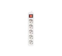 Lanberg Regleta 5 Tomas Schuko con Protección 1.5m Blanca