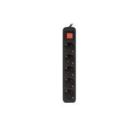 Lanberg Regleta 5 Tomas Schuko con Protección 1.5m Negra