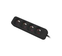 LANBERG Regleta de 1,5 m, 4 x 230 V, Cable de Cobre de Calidad, Color Negro