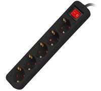 lanberg Schuko 5 Outlets Strip - Tiras de protección (3 m), Color Negro