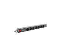 Lanberg unidad de distribución de energía 7 Salida(s) CA 1U Negro - PDU-07F-0200-IEC-BK