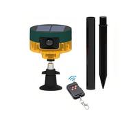 Lancoon Alarma Solar con Sensor de Movimiento para Exteriores 360° Detector de Movimiento LED Intermitente Luz Estroboscópica Lámpara de Advertencia con Mando para Gallinero Patio Granja Hogar