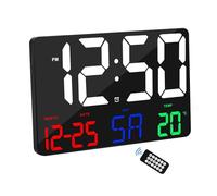 Lancoon Despertador Digital con 4 Niveles de Ajuste de Brillo Temperatura Fecha Snooze Mando a Distancia Sobremesa Montado en la Pared ℃/℉ Interruptor para Salón Dormitorio