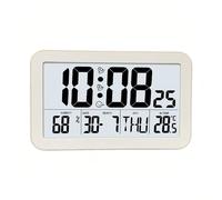 Lancoon Despertador Digital con Snooze Retroiluminado, Visualización de Temperatura y Humedad, Visualización de Fecha y Semana, Pantalla Grande LCD HD, Alimentación por Batería para Dormitorio