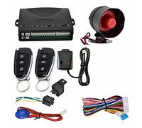 Lancoon Sistema de seguridad de alarma para coche, 110 dB, dispositivo antirrobo, entrada sin llave, kit de bloqueo central universal con caja de control de sensor de choque, 2 mandos a distancia de