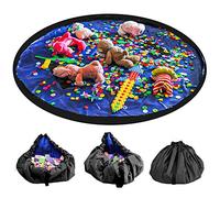 LandJoy Bolsa de Almacenamiento de Juguetes para Niños Bebé Impermeable y Plegable Bolsa de Almacenamiento de Juguetes los De Gran Tamaño Children Play Mat 60 Pulgadas（150cm,Azul)