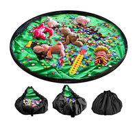 LandJoy Bolsa de Almacenamiento de Juguetes para Niños Bebé Impermeable y Plegable Bolsa de Almacenamiento de Juguetes los De Gran Tamaño Children Play Mat 60 Pulgadas（150cm,Verde)