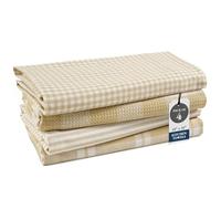 LANE LINEN Juego de 4 toallas de cocina de algodón, absorbentes, de secado rápido, paños de cocina de primera calidad, 18 x 28 pulgadas, color beige