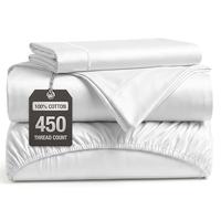 LANE LINEN Juego de sábanas tamaño Individual XL, sábanas extralargas de 450 Hilos, 100% algodón, Juego de sábanas de 3 Piezas, sábanas de satén, sábanas extralargas para Cama de Hospital, sábanas de