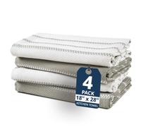 LANE LINEN Juego de toallas de cocina, paquete de 4 paños de cocina de algodón para secar platos, 18 x 28 pulgadas, paños de cocina absorbentes, juego de toallas de cocina de secado rápido, color gris