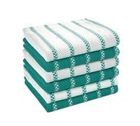 LANE LINEN Paños de cocina 100% algodón, ultrasuaves, absorbentes, de secado rápido, multitejido, juego de toallas de cocina, 12 x 12 pulgadas, paquete de 6, color azul pavo real