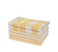 Lane Linen Toallas de cocina 100% algodón, paquete de 6 paños de cocina de secado rápido, suaves y absorbentes, color amarillo, 12 x 12 pulgadas