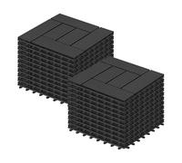 Laneetal Suelo Exterior Jardín Baldosa de Composite para Terraza Pack 22 Piezas de Suelo Vinilico Colocación Fácil para Patio Piscina Balcón, Antracita,30x30 cm
