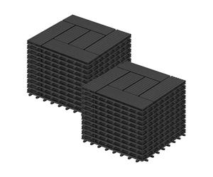 Laneetal Suelo Exterior Jardín Baldosa de Composite para Terraza Pack 22 Piezas de Suelo Vinilico Colocación Fácil para Patio Piscina Balcón, Antracita,30x30 cm