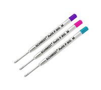 Lanier Combo Pack - Pack de 3 - Schmidt P900 M Parker Style - Recambio de bolígrafo 1 violeta, 1 magenta, 1 turquesa punta mediana