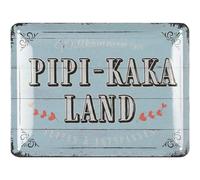 LANOLU Cartel de chapa de Pipi Kaka Land - Placa de inodoro divertida - Divertido cartel de inodoro vintage decorativo para invitados, 15 x 20 cm