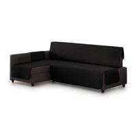 Lanovenanube Funda sofá Cama Acolchado Mallorca. Funda Chaise Longue hasta 215 cm. Máxima adaptabilidad y Tacto Suave, Lavable en Lavadora. Compatible con sofá FRIHETEN. Brazo Derecha, Negro C11