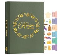 Lanpn B5 Libro de Recetas Tapa Dura Para 70 Recetas, Mi Cuaderno Recetas, Recetario de Cocina para Escribir, Recipe Journal Book, Libretas para Recetas de Cocina en Blanco, Verde, Inglés