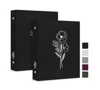 Lanpn Paquete de 2 carpetas de anillas A5 estéticas, carpeta de 0,75 pulgadas de anillas redondas pequeñas con tapa de lino para tarjetas fotográficas, planificador para papel A5 para oficina, escuela