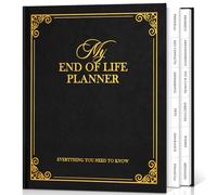 Lanpn Planificador de Fin de Vida con Pestañas - My End of Life Planner, Diario Guiado para Últimos Deseos Testamentos, Organizador para Planificación Funeraria Documentos Importantes, Inglés, Negro