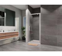 Lansanit EX Elisa - Puerta de ducha pivotante 90 cm, cromo/cristal transparente LAN03037