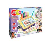 Lansay - BLOPENS - Centro de Actividades Super Animal - Nuevo - 16 Plantillas Efecto Aerógrafo - Caja Convertible en Soporte - Tapas Lavables - Juego Creativo para Niños a Partir de 5 Años