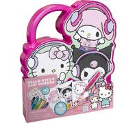 Lansay - BLOPENS - Maletín Hello Kitty and Friends - Actividad de dibujo para niños desde 4 años - 6 mini Blopens, 6 plantillas y 40 pegatinas - Set creativo transportable con licencia oficial