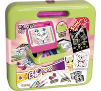 Lansay - BLOPENS - Set Creativo Monster Pop - Regalo niños desde 5 años - Estudio con rotuladores de soplado, sellos y tarjetas para decorar - Manualidades monstruos kawaii