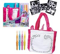 Lansay - BLOPENS X-TRA - Styl'Bag Unicorn - Kit para Personalizar Bolsas -A Partir de 6 años Incluye-4 rotuladores sopladores Blopens, 5 Plantillas Reutilizables - Bolsa Unicornio incluida y Lavable