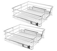 LANTUS 2xCajón de Cocina Cajón telescópico,Armario extraíble de Cocina,Organizador Interior almacenaje para Cocina baño Armario Taller,cajón telescópico con Superficie de Almacenamiento por 46 cm