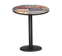 LANTUS Mesa Alta para Comer de Pie Bistro Mesa de Bar Redonda Ø 60cm Mueble Exterior para Recepción Boda Aniversario Fiesta de Jardín, para 2-4 Personas, Estilo Moderno-60 * 60 * 72cm (D)