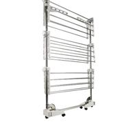 LANTUS Tendedero Eléctrico Plegable con Flujo de Aire,Tendedero Extensible para Interiores y Exteriores, Tendedero Vertical de 3 Alturas,Tres Capas - Plata