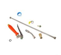 Lanza pulverizadora de acero inoxidable con conector de latón, boquilla ajustable para niebla/chorro, extensible hasta 44 pulgadas, con válvula de cierre y bloqueo, para manguera de jardín para