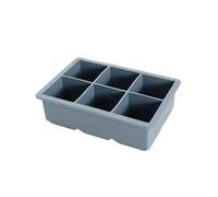 Lanzamiento fácil flexible de la bandeja grande del cubo de hielo del silicón de la categoría alimenticia de 6 agujeros for la cocina casera,For Home Kitchen Use(Gray blue)