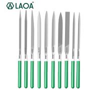 LAOA 10 Uds juegos de archivos lima plana de molienda de Metal herramienta de lijado manual cuadrado redondo 5*180mm LA141002 180mm