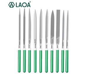 LAOA 10 Uds juegos de archivos lima plana de molienda de Metal herramienta de lijado manual cuadrado redondo 5*180mm LA141002 180mm