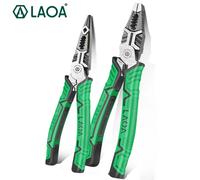 LAOA-Alicates de corte multifunción para electricista, herramientas manuales de prensado de Terminal de pelado de cables, 8 pulgadas LA112218