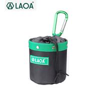 LAOA-bolsa de tornillo de barril de uñas de acero inoxidable, bolsa de almacenamiento de piezas de repuesto multifuncional, bolsa de cintura para herramientas, reparación gruesa resistente al desgaste