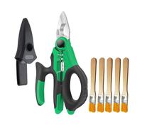 LAOA Tijeras de electricista Tijera Profesional de Electricista de Acero Inoxidable de 7 pulgadas para Cortar o Pelar Cables o Crimpar TerminalesCon Tijera Con 5 cepillos